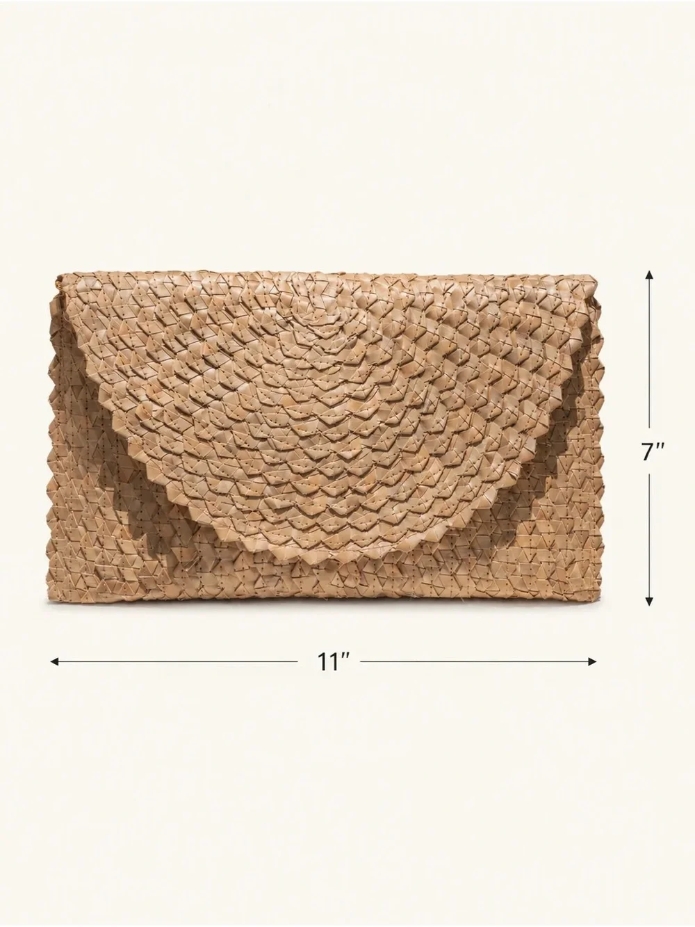 Woven Envelope Clutch in Black by